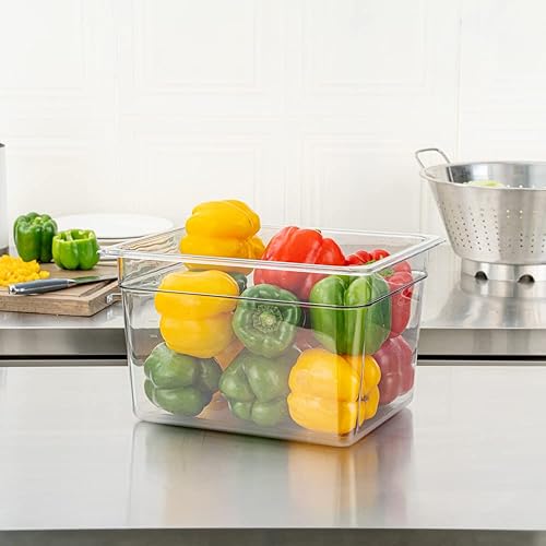 Miniatura 7 de Restaurantware Met Lux - Sartenes de 2.5 pulgadas de profundidad, contenedor de almacenamiento de alimentos comerciales de tamaño 1 14, apto para