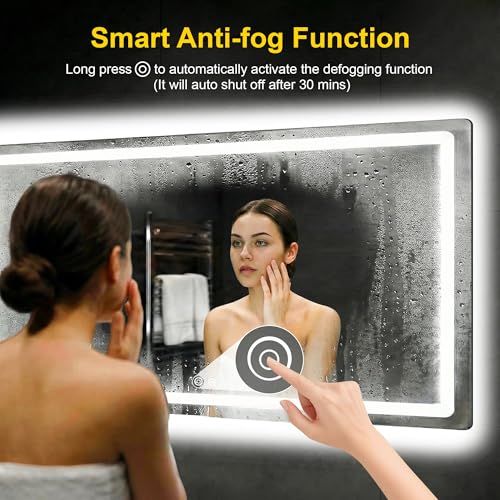Image of LED Bathroom Mirror with Lights, 30 inchx55 inch Lighted Vanity Mirror for Wall