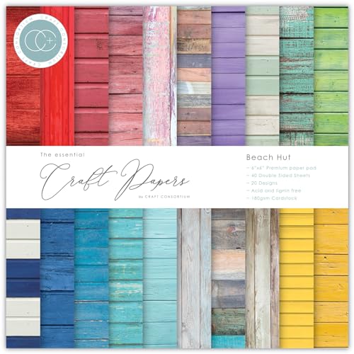 Craft Consortium Double-Sided Paper Pad 6"X6" 40/Pkg-Beach Hut, 20 Designs