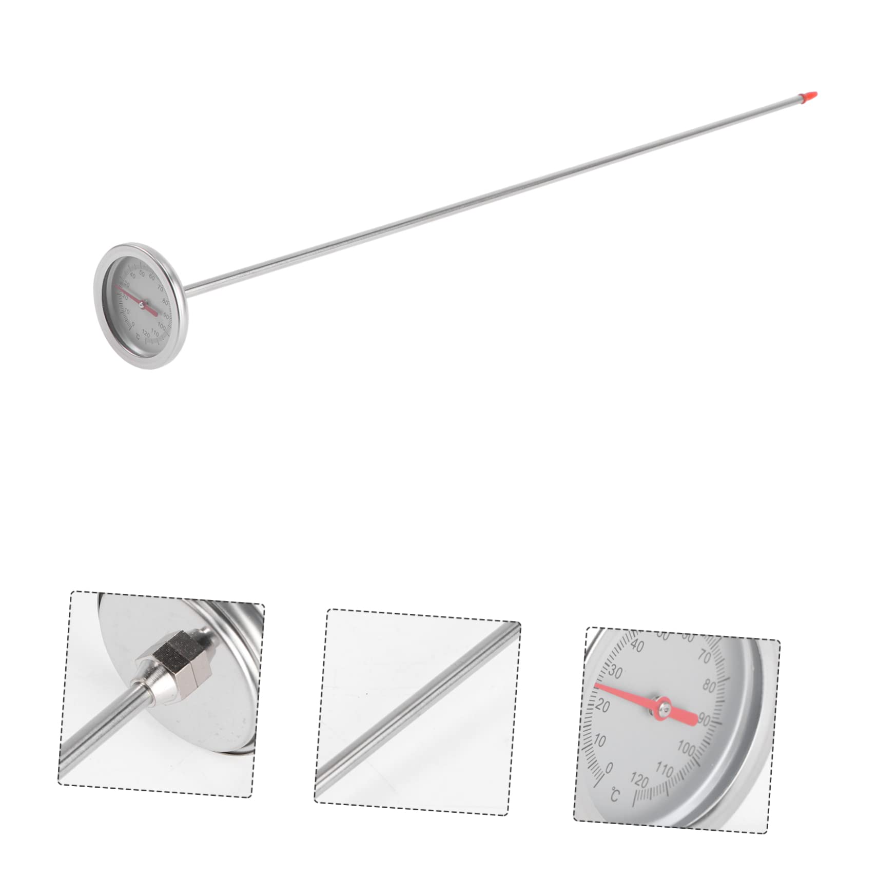 POPETPOP 2 Pièces Thermomètre à Compost Thermomètre à Broche Détecteur à Induction De Température du Sol Accessoires Acier Inoxydable