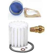 Oil Burner Tune Up Kit 0.75 Gallon 70 Hollow Nozzle, White Micro Flow Oil Filter and"A" Pump Screen