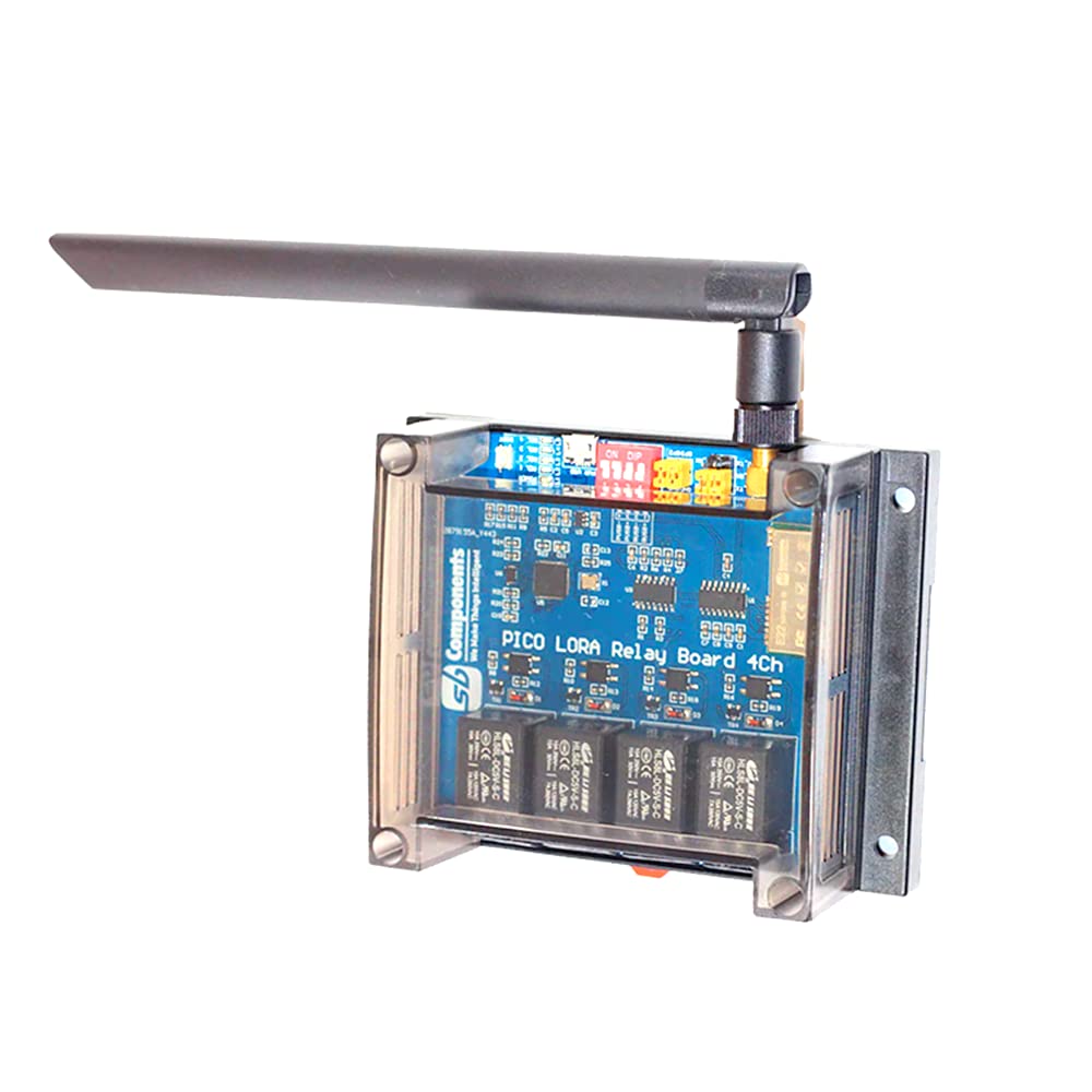 GatePi 4 Canali - Relè a 4 Canali LoRa Basato su LoRa Relè con Modulo LoRa basato su Raspberry Pi 2040 Smart Trasmissione Dati Modulo LoRa, Trasmissione fino a 5 KM (915MHz)
