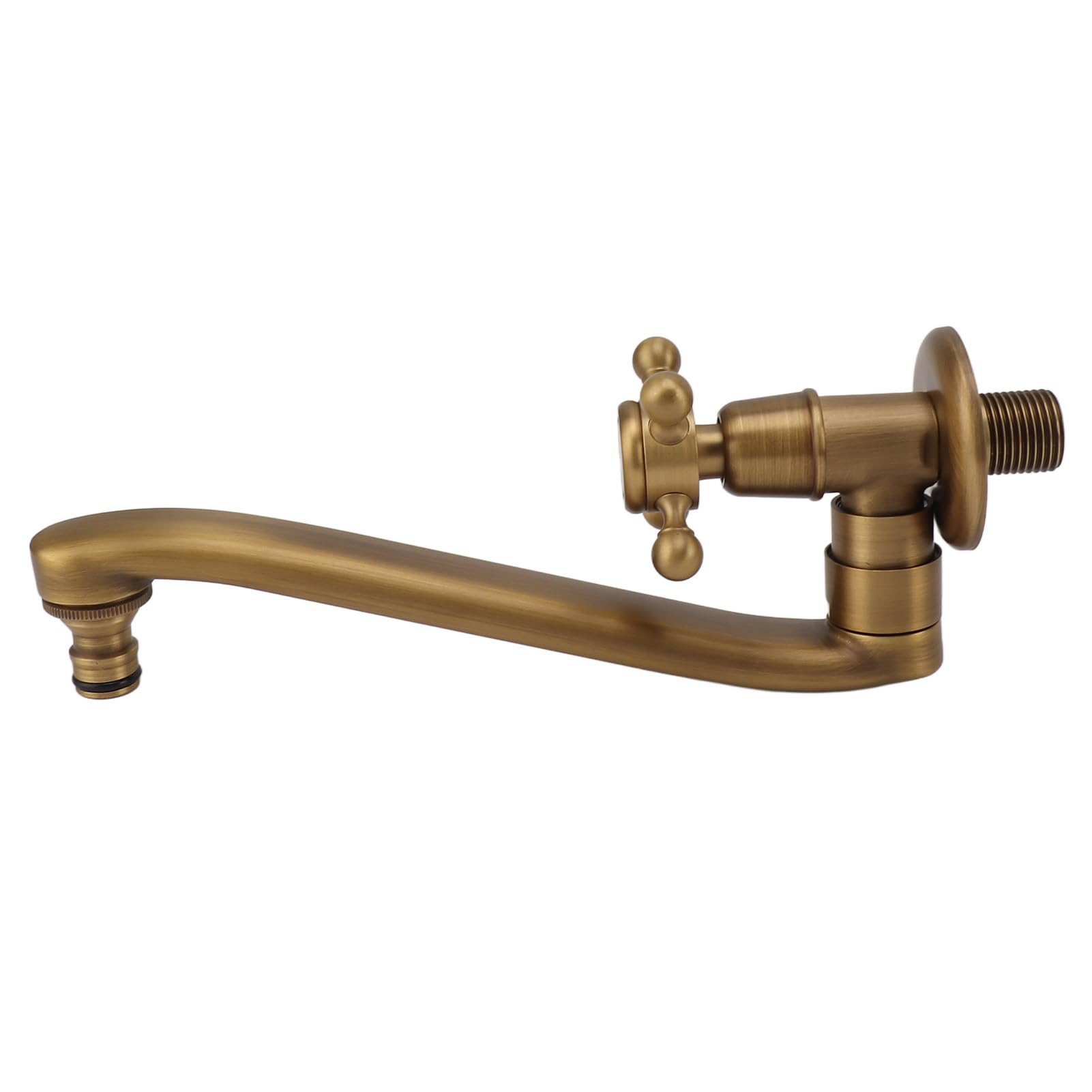 YWBL-WH Robinet de Jardin Antique, Lavabo étendu dans Le Mur, Antigel, Robinets d'extérieur Rétro (Bec Pointu)