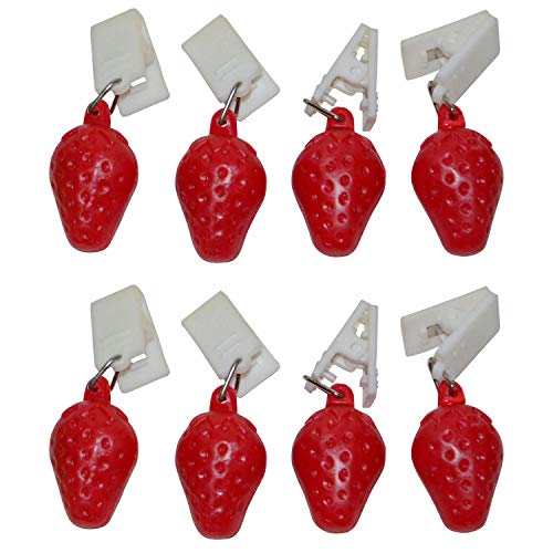 Preisvergleich Produktbild all-around24 Tischdeckenbeschwerer Tischtuchbeschwerer Tischdeckenklammer Tischdeckenhalter (8 Stück - Erdbeere)