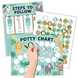 Potty Training Sticker Chart with Fun Reward Stickers - Potty Chart for Kids Potty Training, Potty Training Chart for Toddlers Boys & Girls, Potty Chart for Toddlers, Sticker Chart for Potty Success