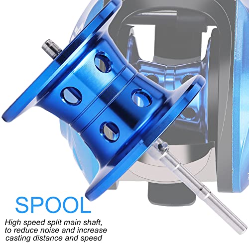 Image of Sougayilang Baitcasting Reels, Super Smooth Baitcast Reel with Magnetic Braking System Baitcaster Reel-Blue-Right