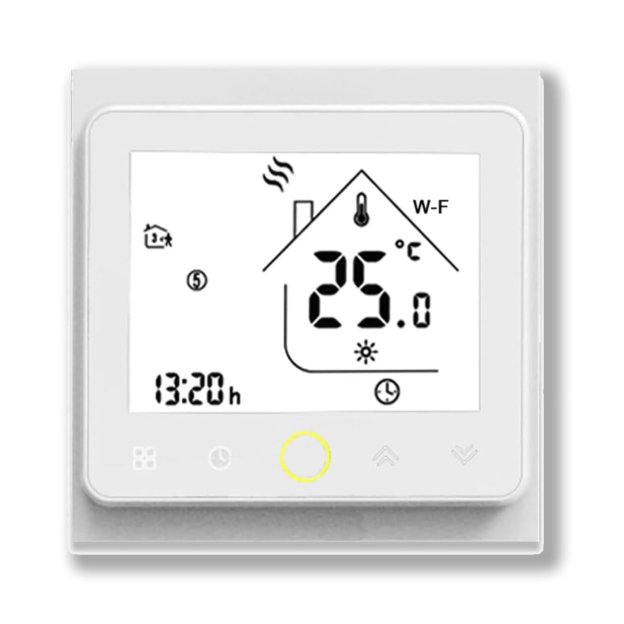 Caslant 002 Serie Wi-Fi Termostato - Termostato con Pantalla Táctil Programable para Calefacción o Aire Acondicionado - Control Remoto Desde Teléfono Móvil Compatible con Alexa, Google Home e IFTTT