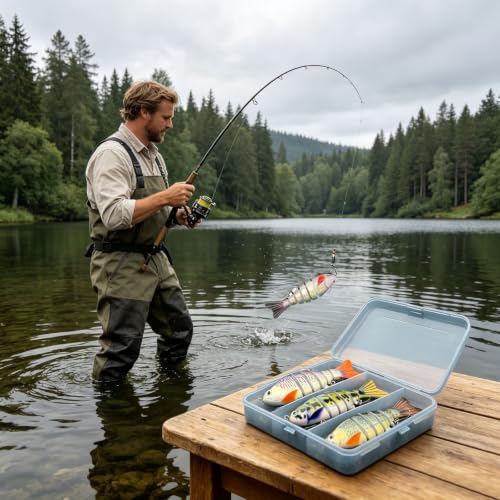 5 PCS Multi Section Biomimetic Fish Body Fishing Lures for Freshwater Rivers - image 5