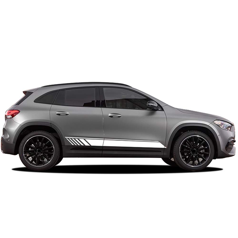 per Mercedes Benz Classe GLA X156 GLA45 AMG, Accessori Adesivi per Gonna con Strisce Laterali per Cofano Auto
