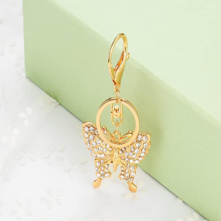 Keychain Rhinestone Butterfly Pendant Keyring Metal Key Chain Bag Charm Key Organizer Holder Christmas Birthday Gift Keychains Key Chain Key Ring Holder - Image 4