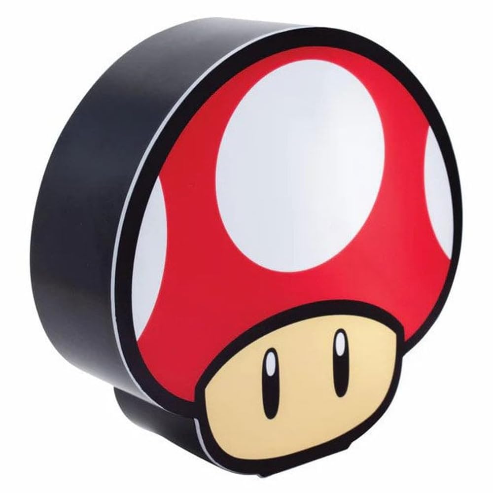 Paladone Super Mushroom Box Light - Officially Licensed Super Mario Desk Light, Collection Gift for Mario Bros Fan, 15 cm, Battery Powered