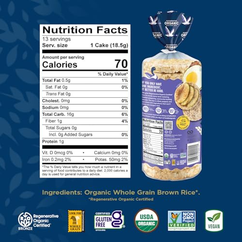 Lundberg Rice Cakes - Organic Whole Grain Brown Rice Cakes, Salt-Free thumb #2