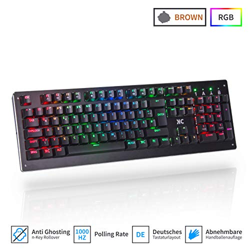 Preisvergleich Produktbild KC Model One Mechanische Gaming Tastatur - Brown Switches / RGB Software / Deutsches QWERTZ Layout / Designed in Germany
