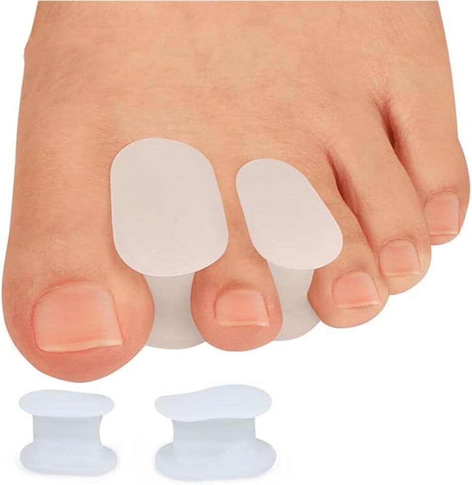 Silicone Gel Toe Spacers - Effective Separator for Overlapping Toes, Pain Relief, Alignment Support for Crooked or Claw Toes - Unisex, 2-Pack for Comfort and Correction (Large)