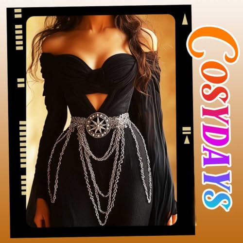 COSYDAYS Rhinestone Waist Chain Belt Silver Layered Belly Chain Fashion Body Chain Jewelry for Women4