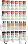 Nieifi Spice Rack Wall Mount, Spice Organizer for Spice Jars, Screw or Adhesive Hanging Spice Rack Organizer for Your Kitchen Cabinet or Pantry Door,4 Pack (Clear)