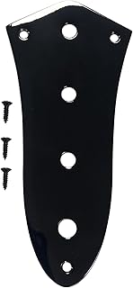 Bass Control Plate 4 Holes Vintage Stainless Steel Control Plate Fits Most Models Jazz Bass Guitar Replacement Parts Black