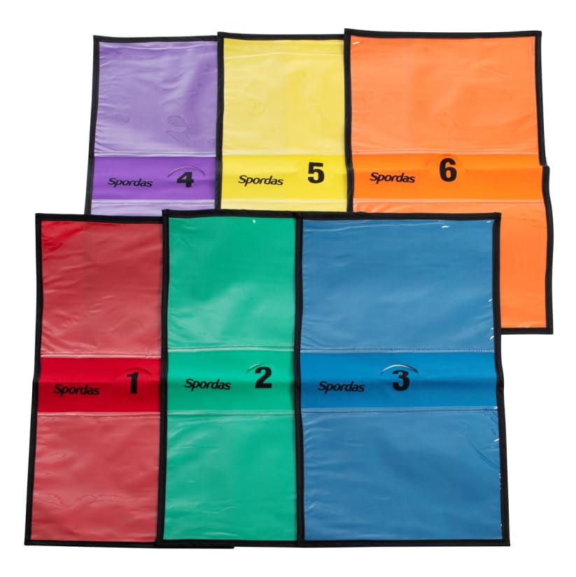 Kegel Mappen Set - 6 Stück - Bunte Cone Folders für Sport und Spiel.