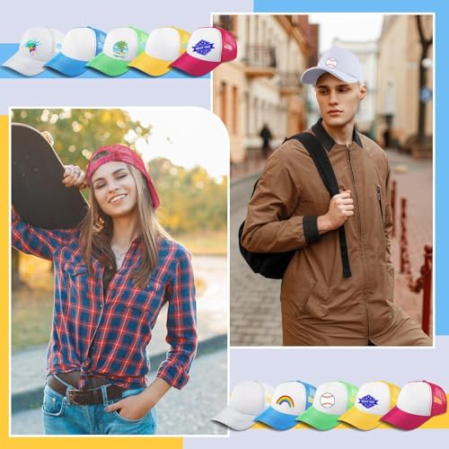 Image of 40 Pack Sublimation Blank Trucker Hat Bulk Wholesale Mesh Baseball Cap for Women Men DIY Hat Bar Party