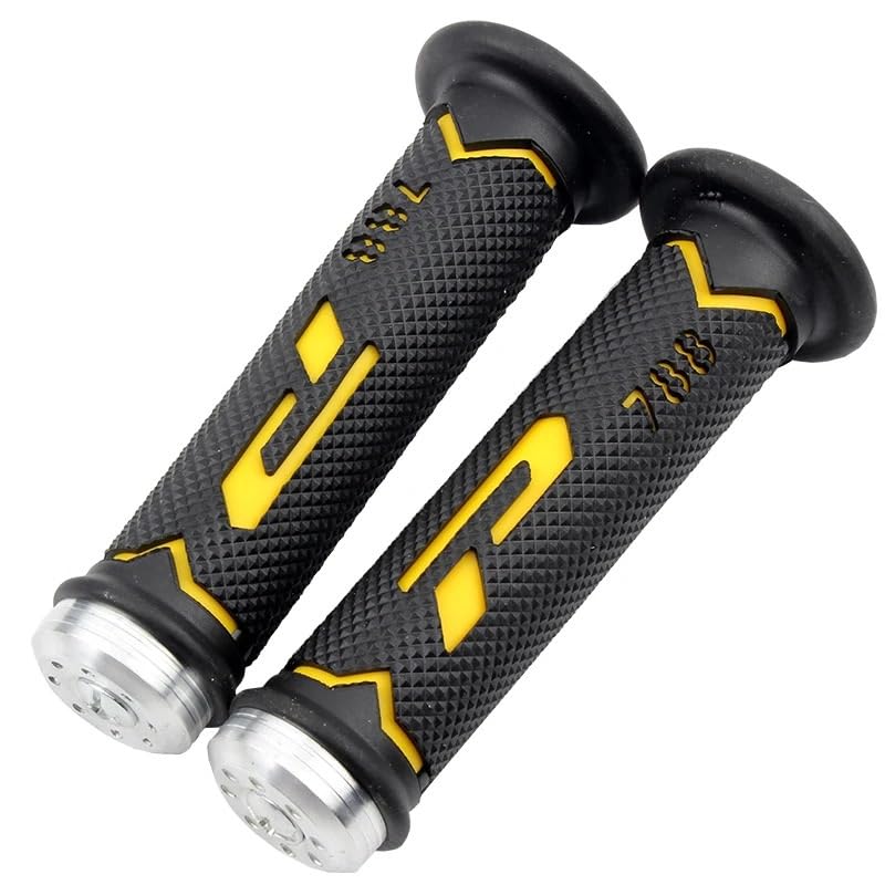 Empuñaduras de moto en color amarillo con tacto premium para manillares de 7/8