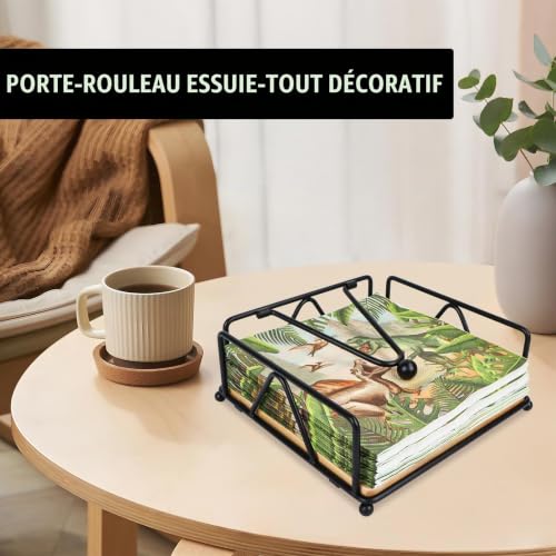 Porte Serviette de Table Noir, Serviette de Table Papier Serviette Papier Porte Serviette de Table Porte Serviette Papier,porte serviette de table en Métal avec Base en Bois et Bras Lesté – vue 5