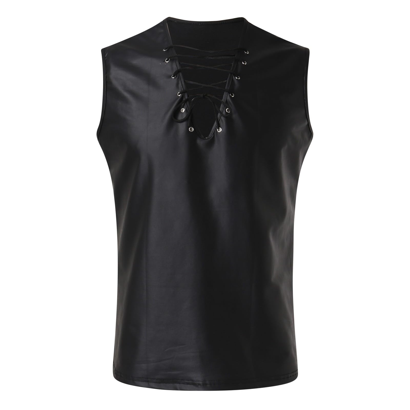 Latex Similaire Swinger-Club Kinkywear Débardeur Slim Fit Wetlook Top Maillot de corps en cuir verni Manches courtes Tenue Kinky Chemise en maille Chemise en maille Clubwear Techno Tenue pour hommes