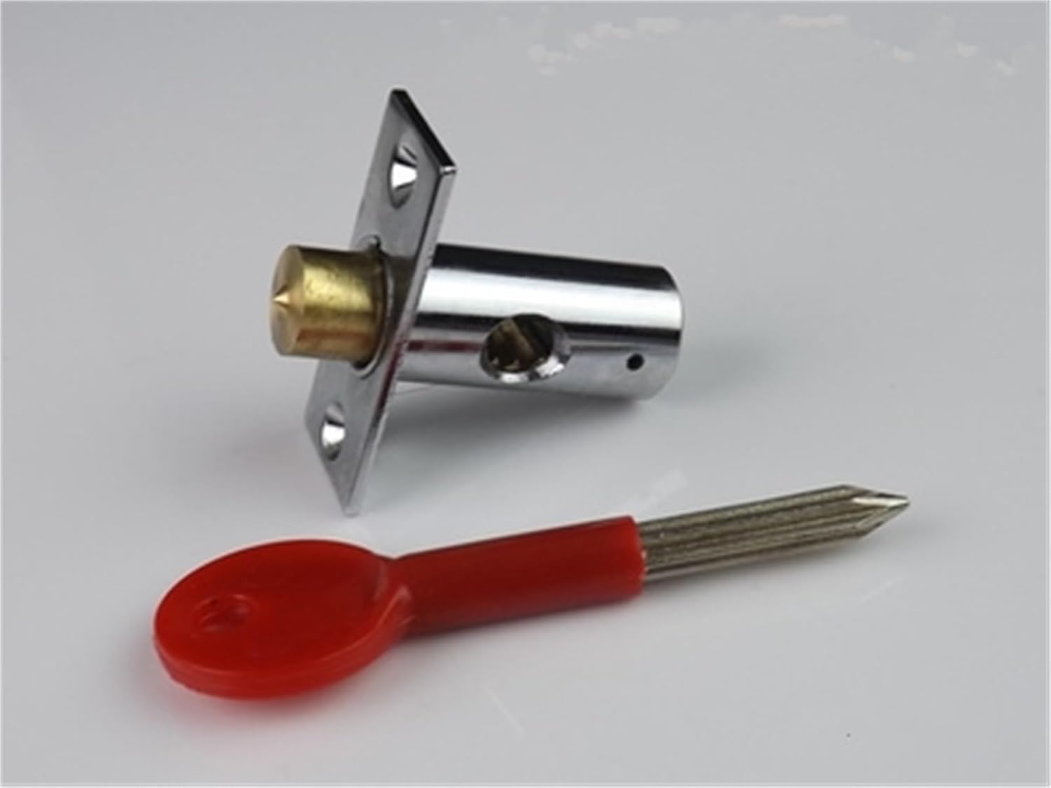 Stainless Steel Pipe Invisible Door Lock Furniture Hardware Accessories 1Pcs(A-60 Gold)