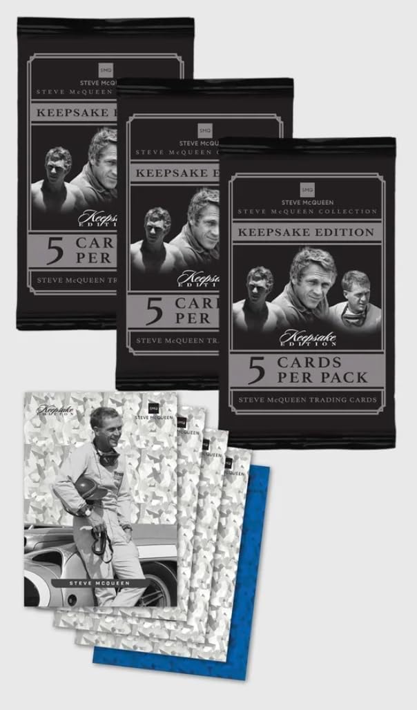 2025 Steve McQueen Keepsake Premiere Edition: 1 Encased Relic and a 5 Card Pack, Featuring Authentic Movie Props, Cut Signatures, Gem Relics