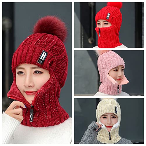 Chapéu de inverno siamês à prova de vento, chapéu feminino de ciclismo à prova de vento, cachecol qu