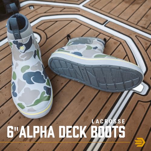 Image of LaCrosse Alpha Deck Boot 6-Inch - Waterproof Shoes for Men - Slip-Resistant Outsole & Deck Boots for Men - Quick-Dry Air-Circ Lining & Fishing Shoes