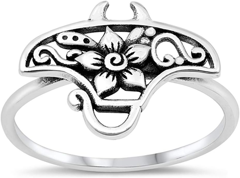 CloseoutWarehouse Sterling Silver Tropical Stingray Ring