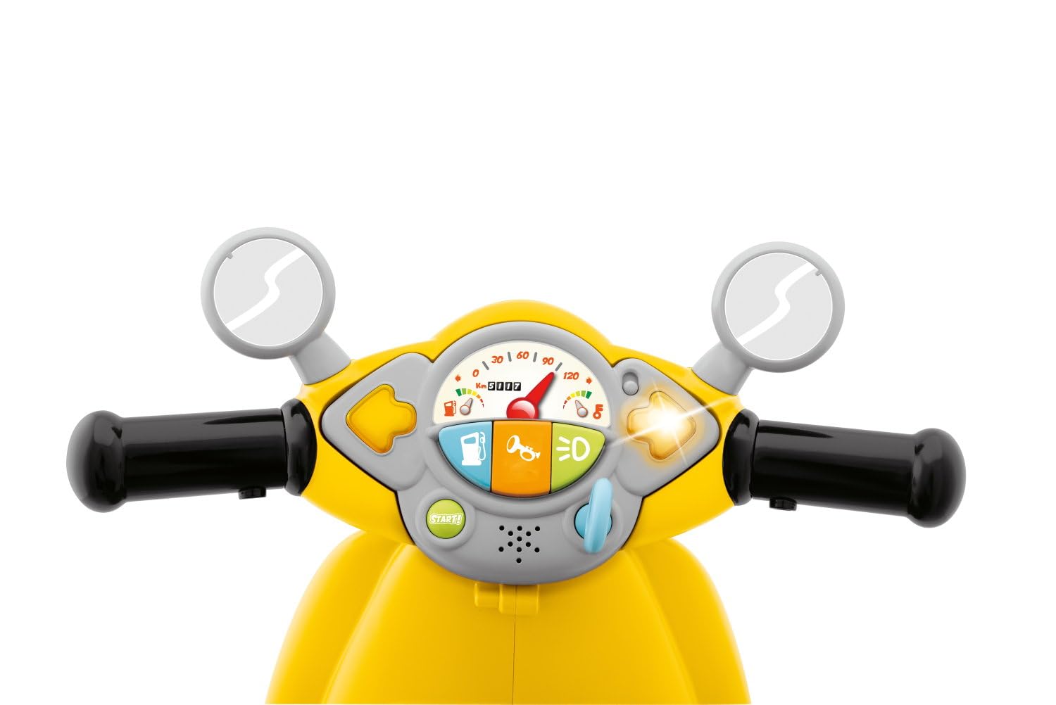 Chicco Vespa dla Dzieci Wiosna Zielona, Zabawka Motocykl do Jeżdżenia z Panelem Elektronicznym, Światłami i Dźwiękami, Zdejmowane Koła Wspierające, Max 25 Kg - Zabawki dla Dzieci 1-3 Lata