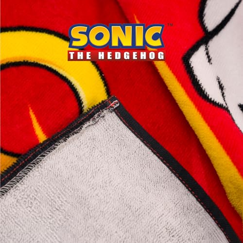 Image of Sonic Shadow The Hedgehog Anime Kids Super Soft Bath /Pool /Beach Cotton Hooded Towel Wrap, 50 in x 24 in, (Officially Licensed Product) By Franco