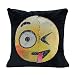 Decorative Throw Pillow Cover Soft Velvet Magic Funny Gifts Reversible Flip Sequin Emoji Cushion Covers for Office Home Sofa 16 X 16 Inch(Dull and Naughty)