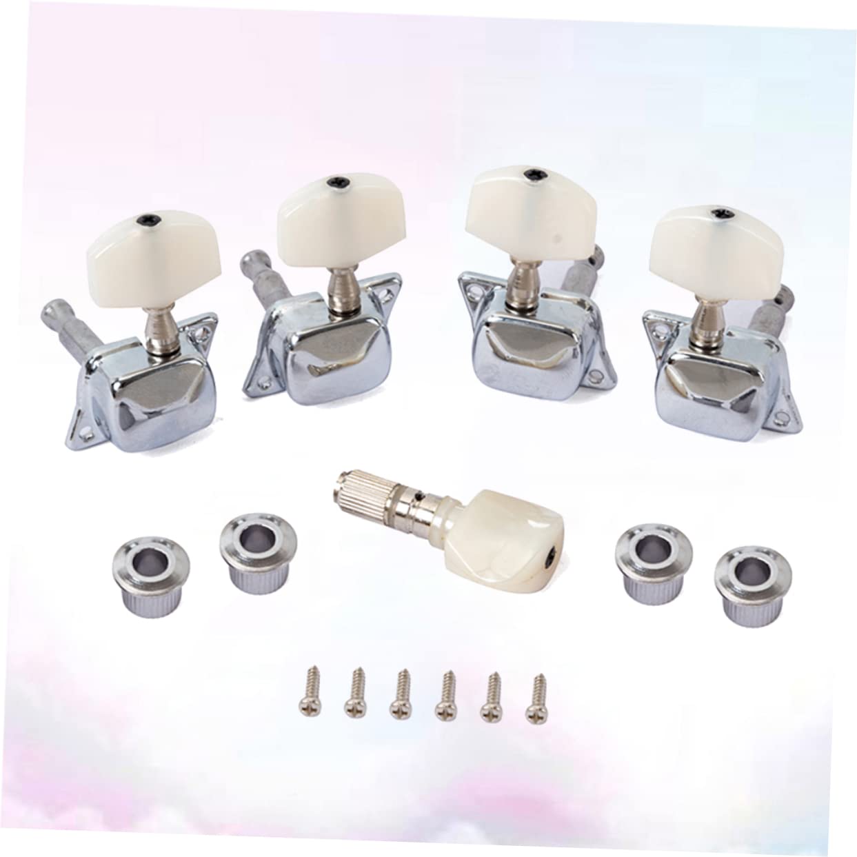 BESPORTBLE 5Pcs Banjo Tuner Peg Semi Closed Machine Head Tuning Keys with Bushings Durable Construction for Improved Sound Quality Compatible with Banjo Guitars