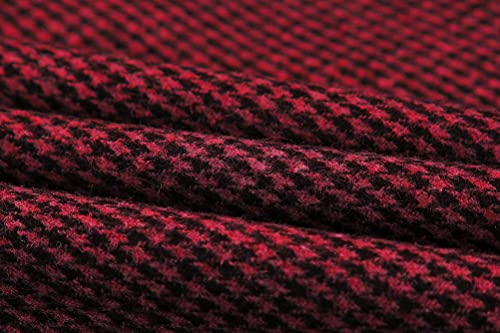 Image of IDEALSANXUN Women's Fall Winter High Waisted Wool Plaid A-line Long Skirt