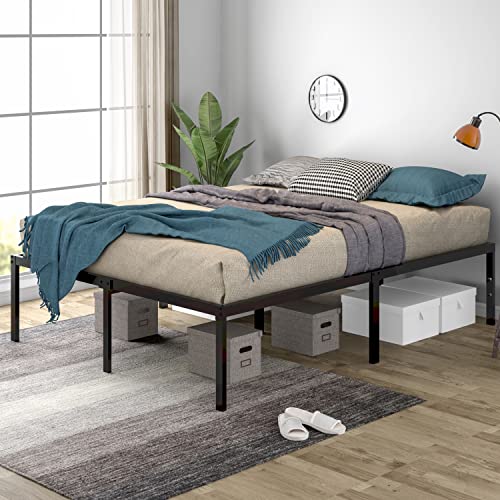 Sha Cerlin Full Size Sturdy Metal Bed Frame, Heavy Duty Platform Bed Frame No Box Spring Needed, Slots For Headboard Attachment, Easy Assembly, Mattress Foundation, No Noise, Non-Slip Design #TOP7