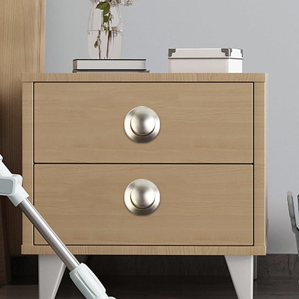 20MM Camper Push Lock for Caravan, Boat, Drawer Latch Button Door Lock Keyless Operation, Lightweight Design (5200-CH)