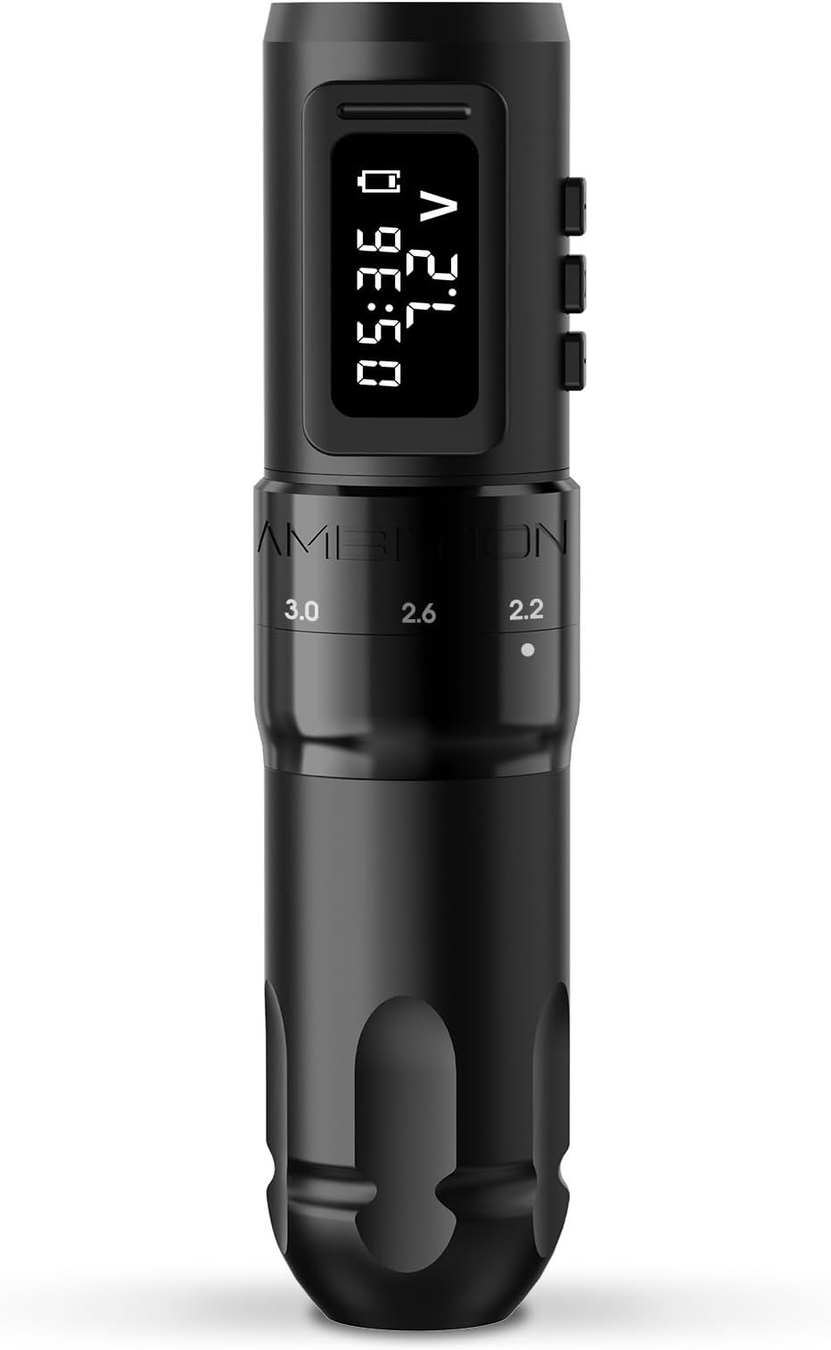 Ambition MARS-U Wireless Tattoo Machine with Adjustable Stroke - Rotary Cartridge Tattoo Machine Pen with 1800mAh Power Coreless Motor Digital LED Display for Professional Tattoo Artist Black