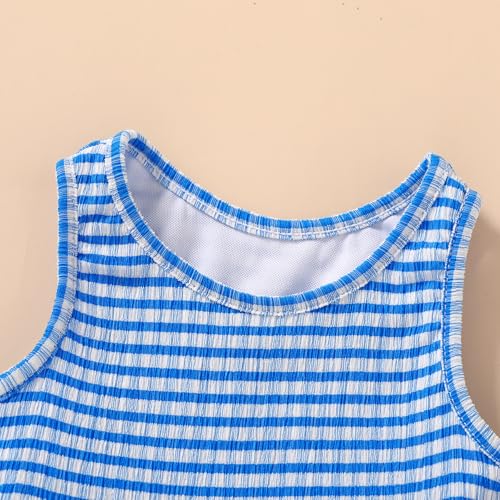 Image of HAPPYMA Baby Swimsuit Toddler Girl Bathing Suit Summer Stripe Bikini Set Beach Two Piece Swim Wear