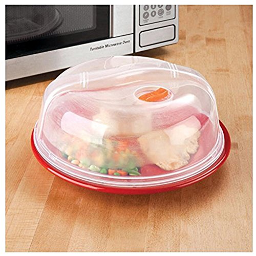 Comfort Valley 10.25-Inch Microwave Food Splatter Plate Cover, Bpa-Free, Clear, Dishwasher Safe, By Home Smart, 10.25" X 3.0" #TOP4