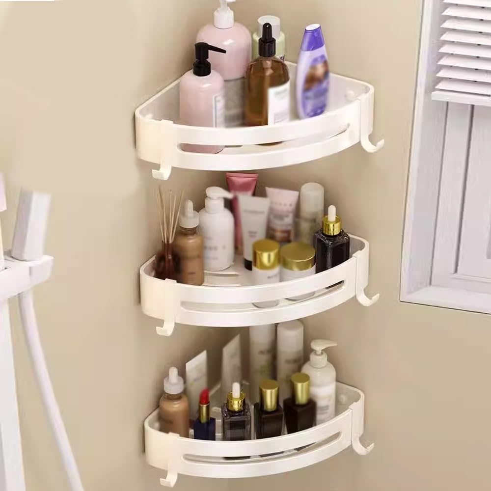 Ruiseawing Shower Shelf Racks Bathroom Shower Caddies Bathroom Wall Mounted Corner Storage Rack Bathroom Organizers Shower Caddy