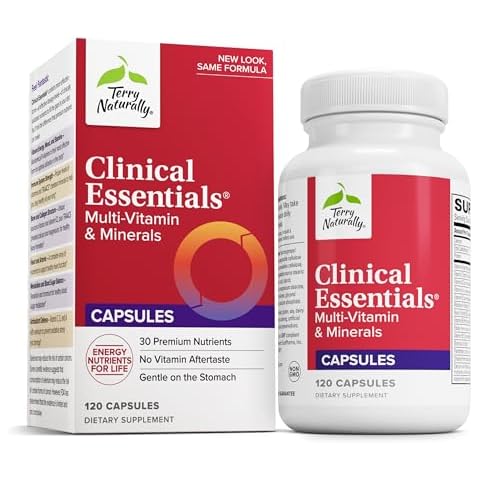 Terry Naturally Clinical Essentials - 120 Capsules - Multi-Vitamin & Minerals - Gentle on The Stomach, No Vitamin Aftertaste - Non-GMO, Gluten Free - 30 Servings Cover