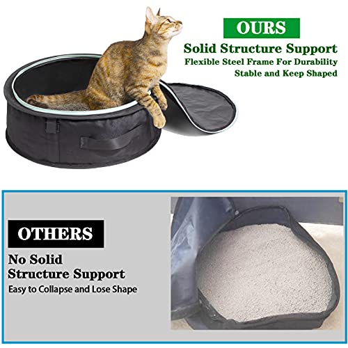Barrpet Design de prevenção de dispersão de areia. Caixa de areia portátil dobrável para gatos com t