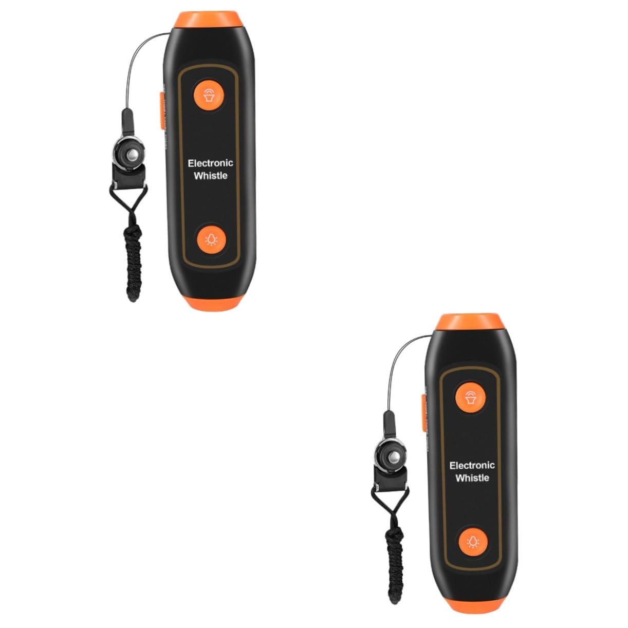INOOMP 2pezzi Fischietto Elettronico con Luce LED Fischietto Adatto per Sport Emergenze e attività Outdoor Volume Decibel per Allenatori e Arbitri Colore Arancione Senza Batteria