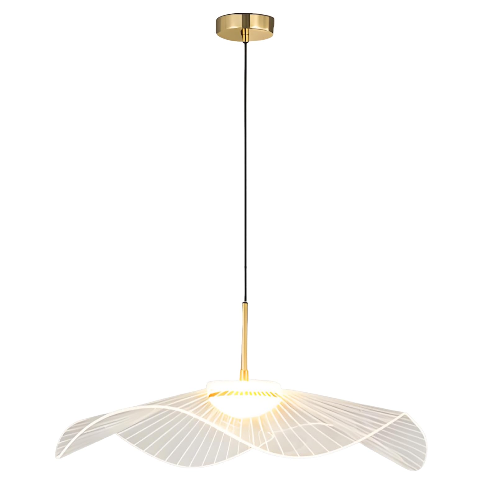YNVIOZM Modern LED Pendant Light Kitchen Island Pendant Lamp Acrylic Lotus Leaf Shade Design Led Hanging Ceiling Lighting Fixture for Kitchen Island Dining Room