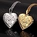 U7 Heart Shaped Photo Locket Pendant Women Fashion Jewelry 18K Gold Plated Necklace