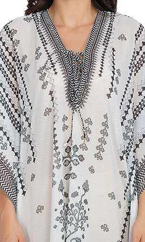 Image of RAVI RAJORIA Georgette Digital Printed Beach Wear Kaftan Blue Free Size R800 | Multi Color 2
