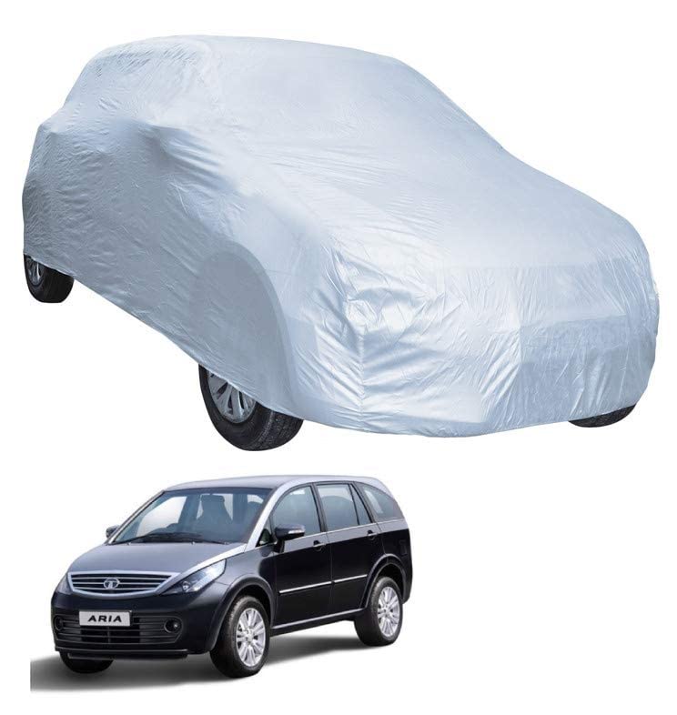 Image of Auto Hub Car Cover Compatible with Tata Aria with Weather Proof, Triple Stitched, Aria Car Cover- Plain Silver