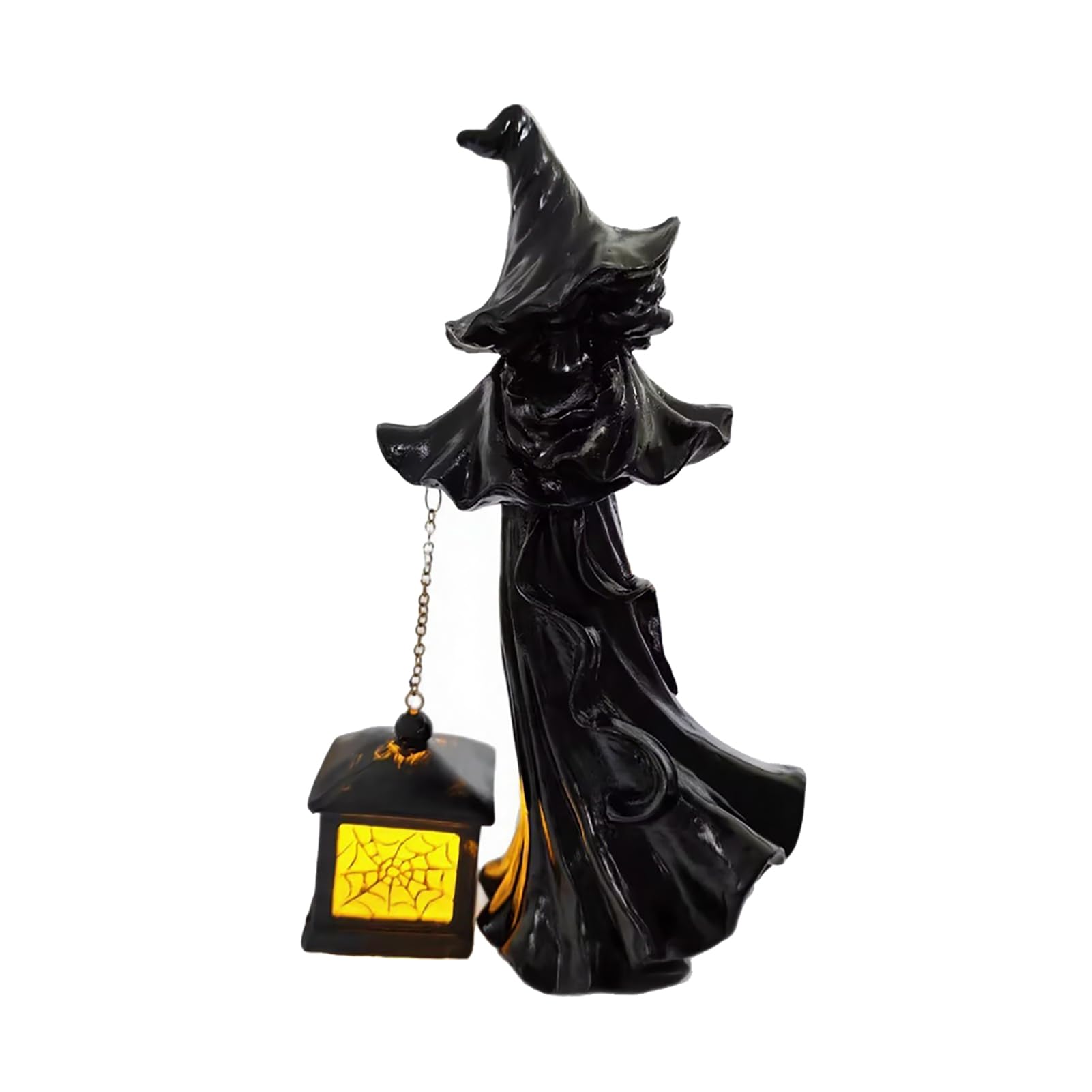 tabecou Witch Hanging Lantern Ornaments, Hand-Held Spider Web Hollow Lantern, Gothic Texture Halloween Theme for Desktop Decoration